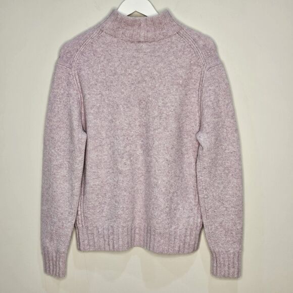 J. Crew Super Soft Yarn Wool Alpaca Mock Neck Sweater Lilac Large Cozy Academia - Picture 3 of 6